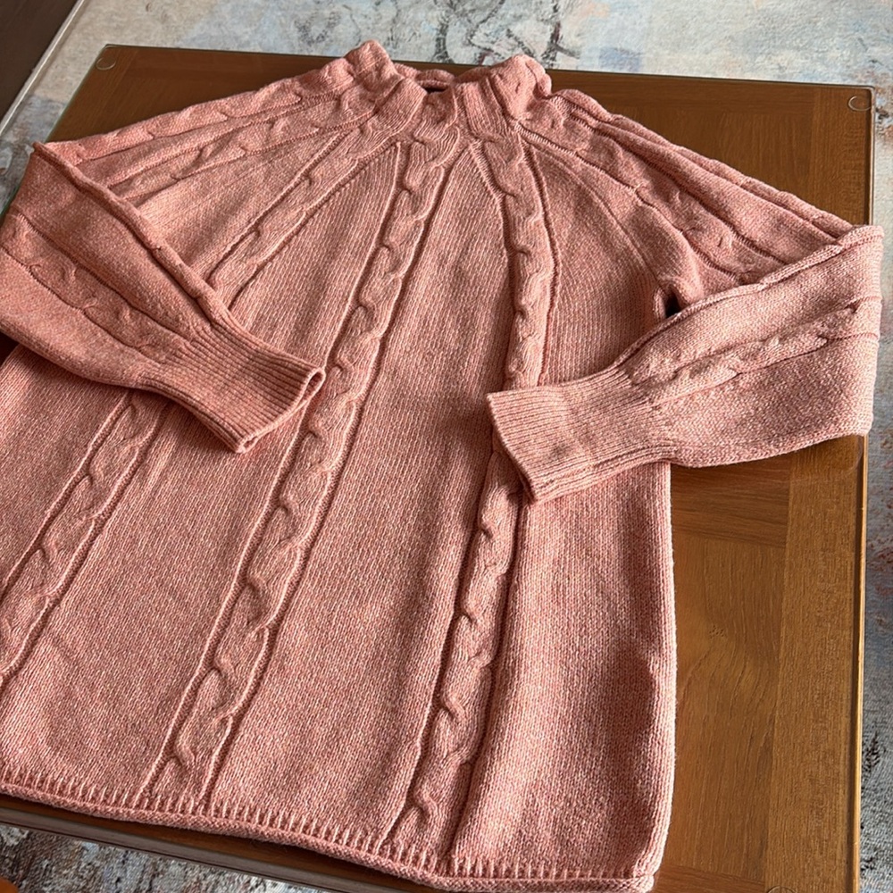 Soft Surroundings Pink Cable Knit Sweater